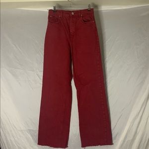 Zara red 90’s full length jeans
